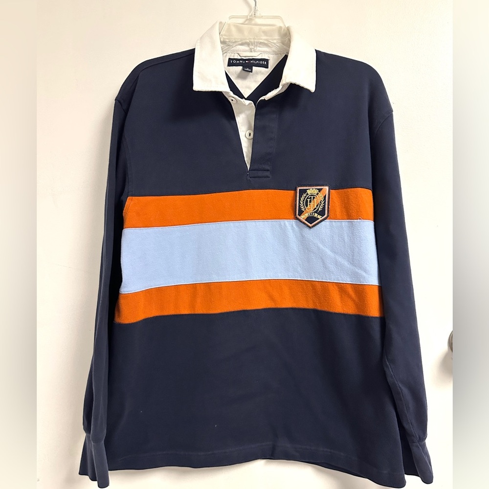 Tommy Hilfiger Rugby Shirt | Crest Logo | Cotton